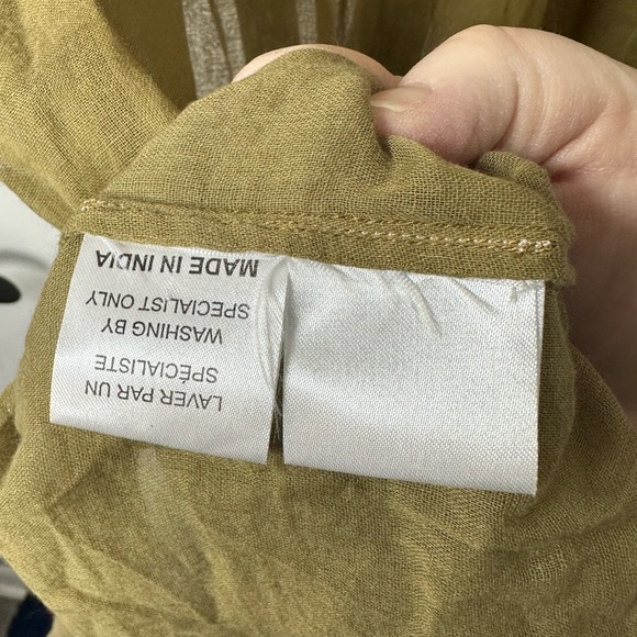 Mes Demoiselles Cotton Oversized Sheer Shirt – Olive Size 1 , FR 38/40 US 10 - Picture 4 of 9